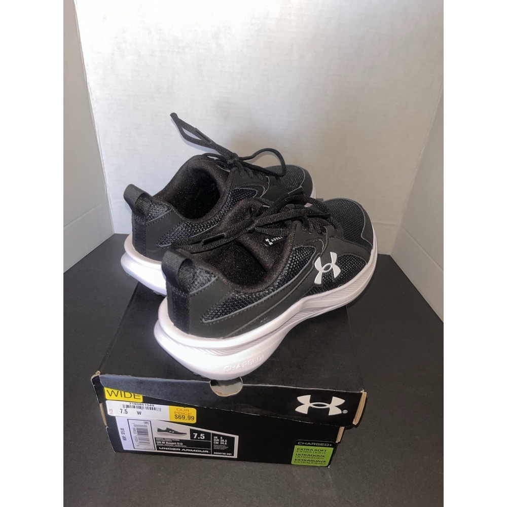 Under Armour Assert 11 Wide Women's Running Shoes Black New With Box 7.5 W